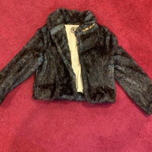 DEX Fresh Brown Leopard Print Faux Fur Jacket